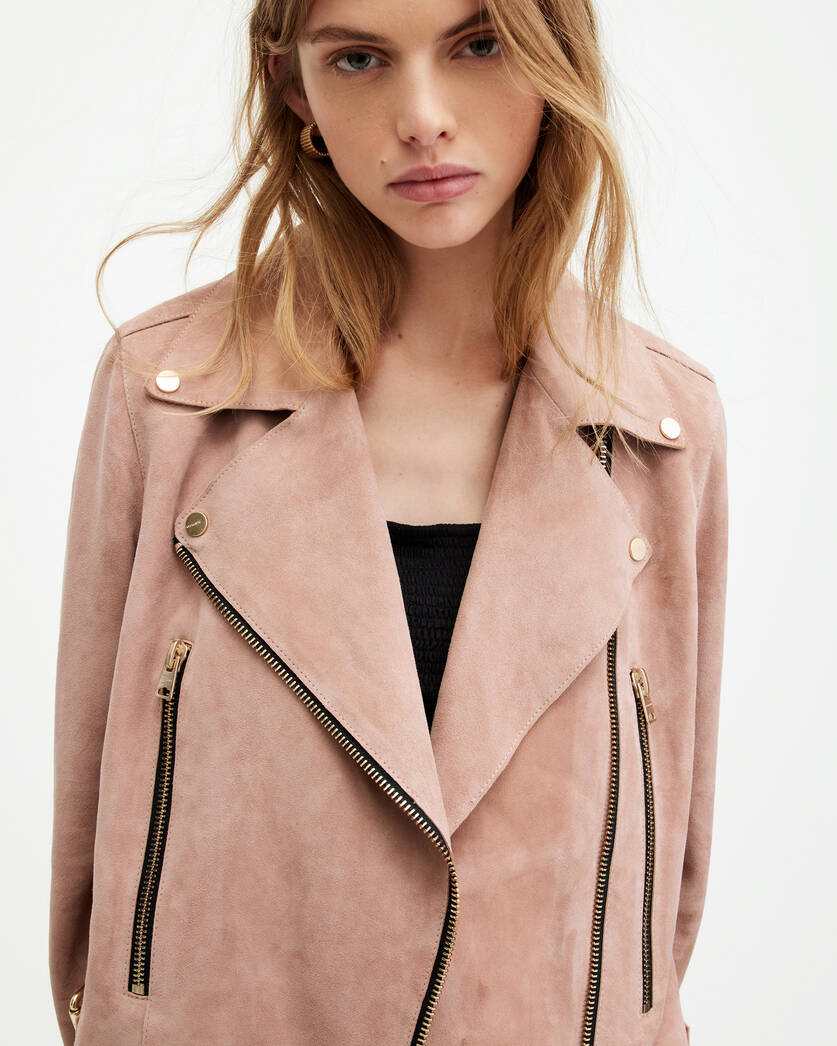 Beale Raw Edge Suede Biker Jacket