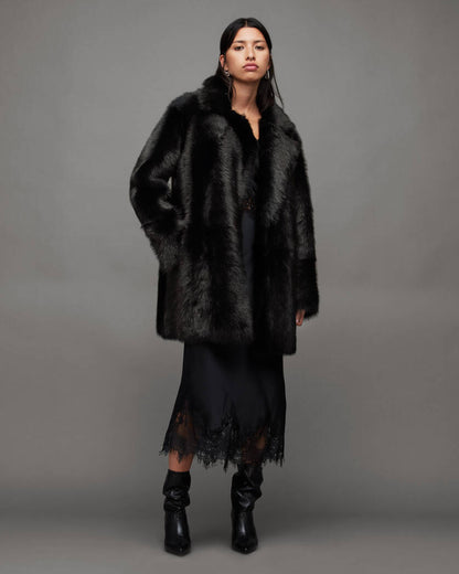 Black Blythe Fluffy Shearling Jacket