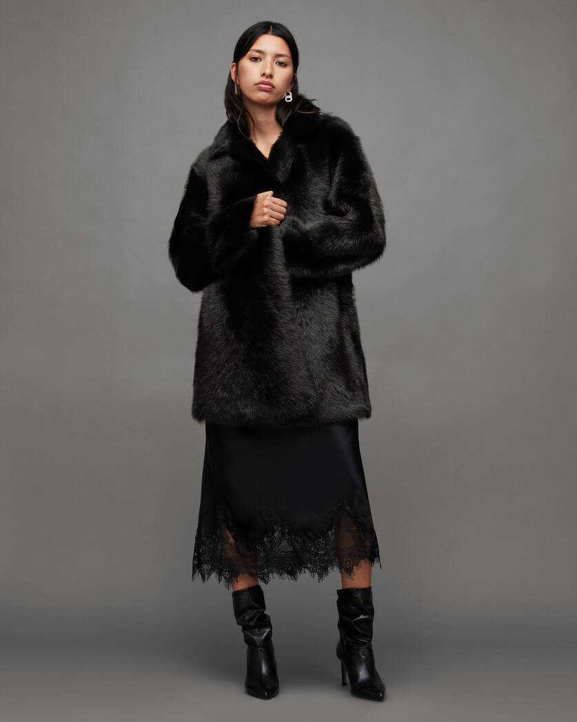 Black Blythe Fluffy Shearling Jacket