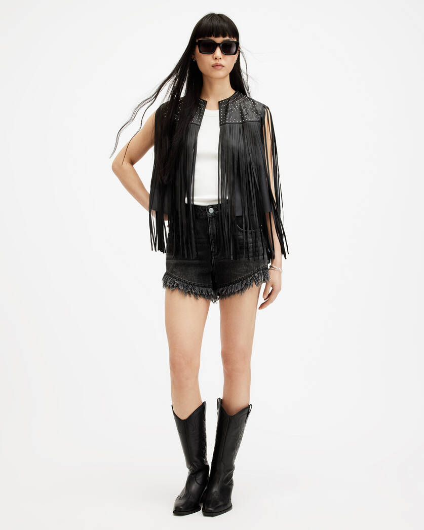 Elias Astral Leather Tassel Gilet