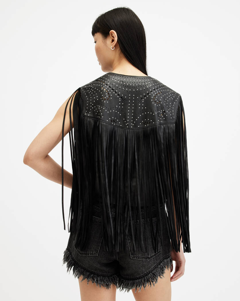 Elias Astral Leather Tassel Gilet